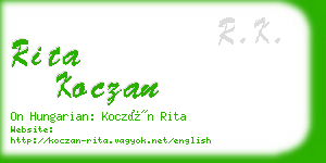 rita koczan business card
